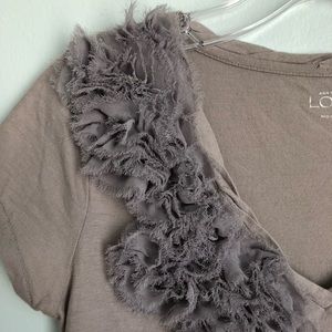 LOFT V-Neck T-shirt with Embellishment